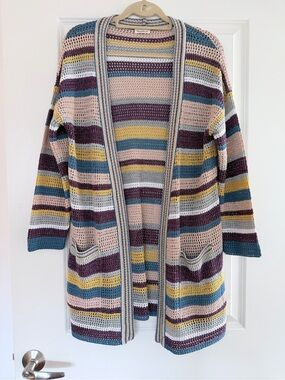 NetWork Multicolor Metallic Oversized Long Cardigan XS
